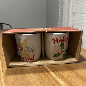 Boston Warehouse Coffee Mug Set Of 2 18oz Christmas Mugs New